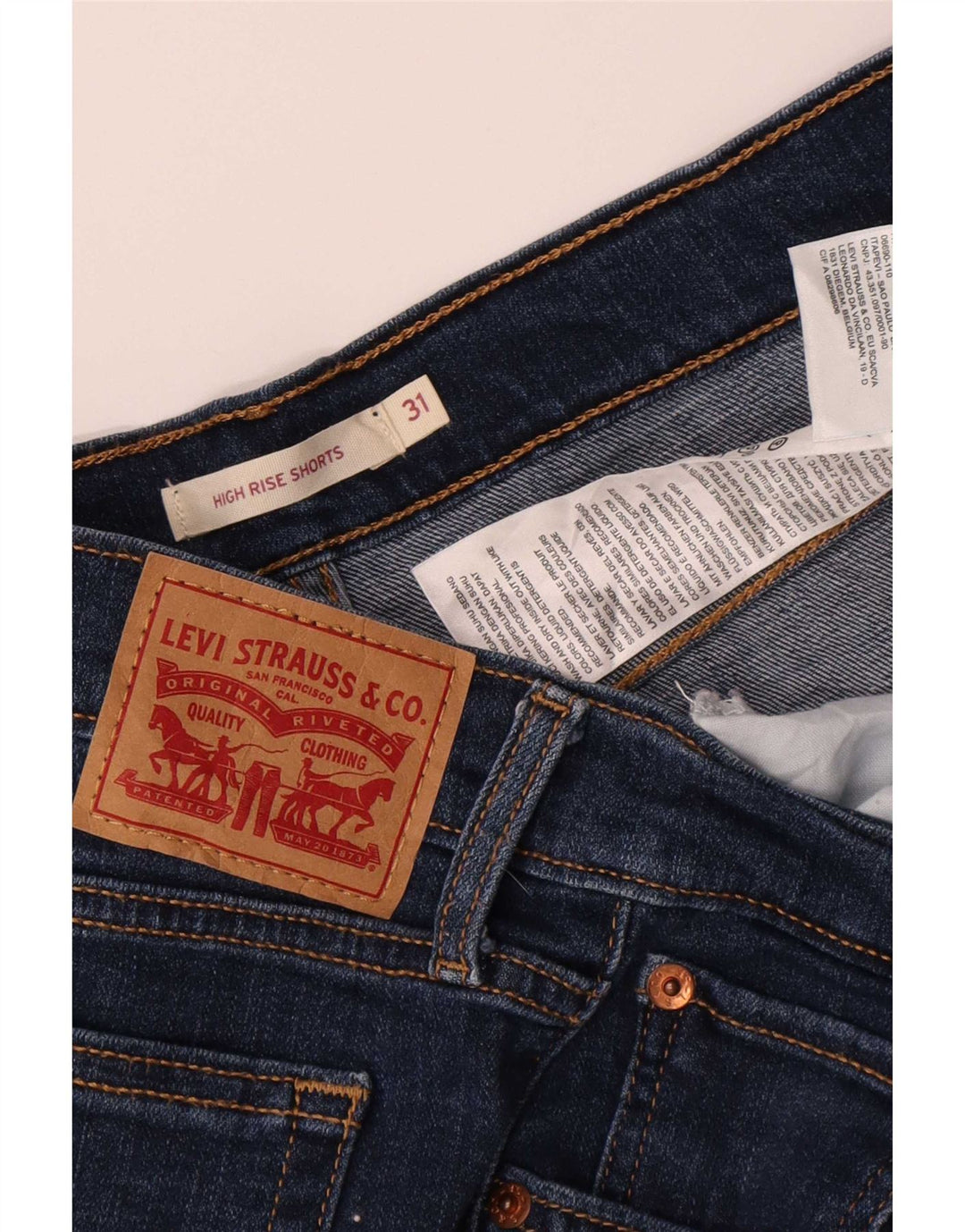 Женские джинсовые шорты Levi's с высокой посадкой W31, средний синий, хлопок
