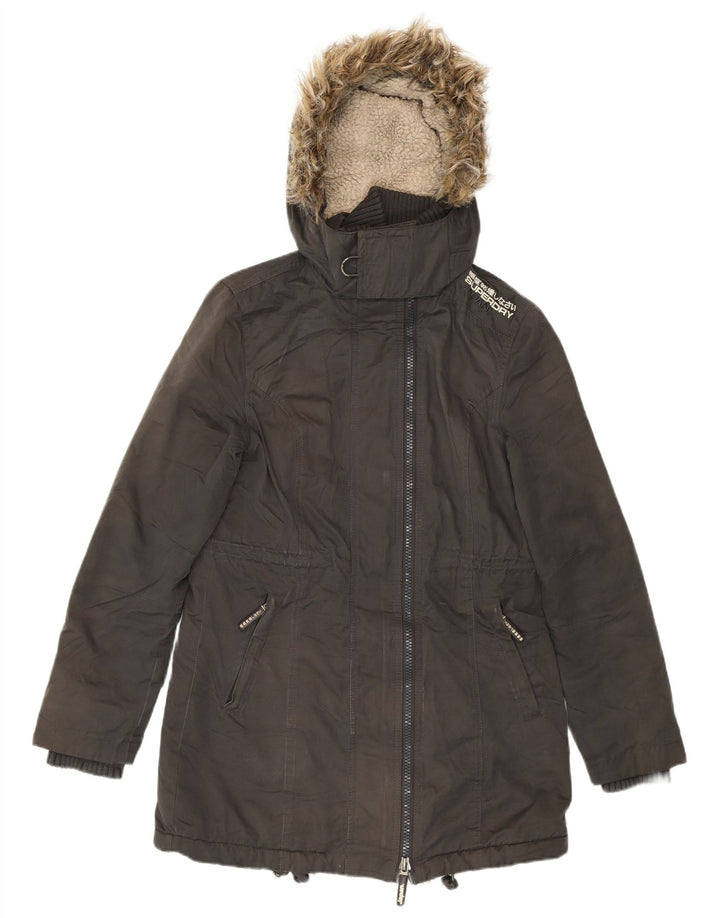 SUPERDRY Женская парка The Windparka Graphic UK 14, средний серый цвет
