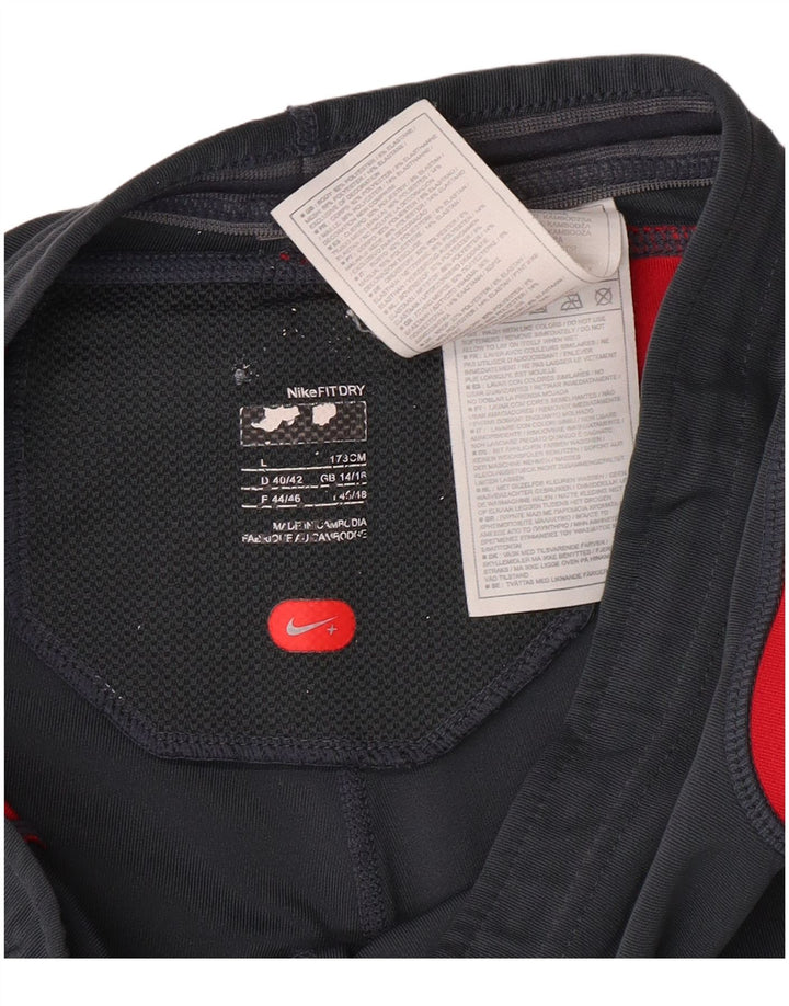 Женские спортивные шорты-бермуды NIKE UK 14/16, большие серые цвета с цветными блоками