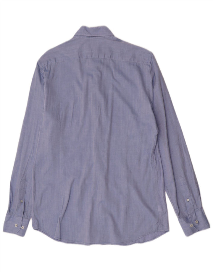 Мужская рубашка Massimo Dutti EU 40 15 1/2 средний синий хлопок
