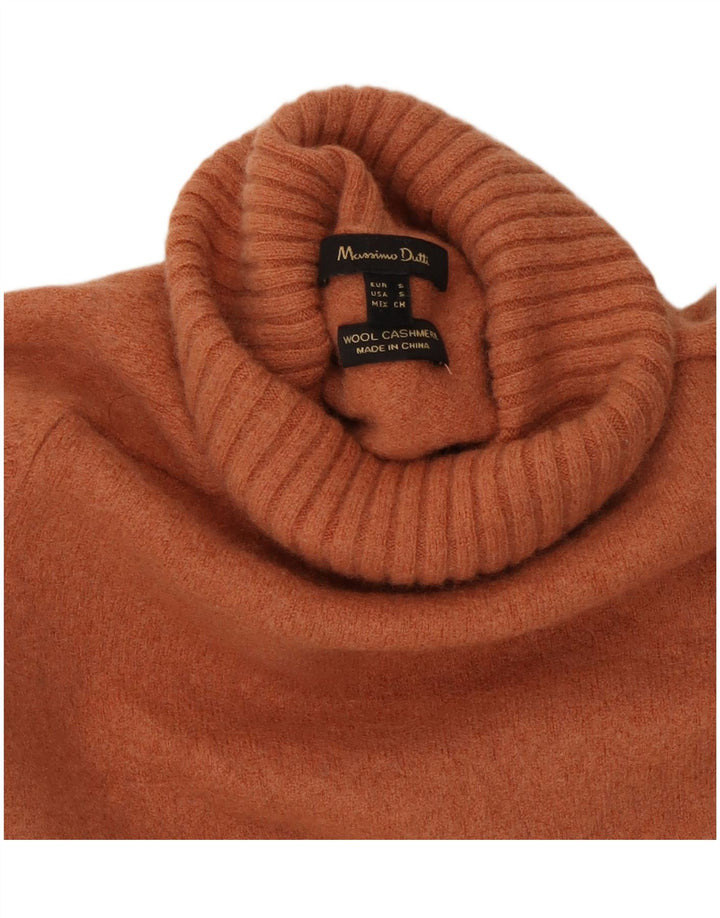 Джемпер с высоким воротником Massimo Dutti для девочек, 7–8 лет, маленький коричневый шерстяной свитер