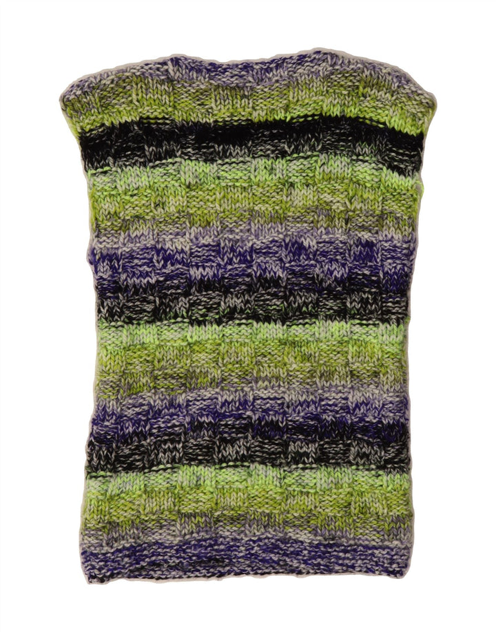 VINTAGE Womens Vest Tank Top UK 12 Medium Multicoloured Striped Vintage Vintage and Second-Hand Vintage from Messina Hembry 