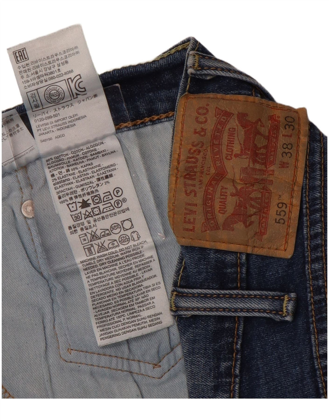Мужские джинсовые шорты LEVI'S 559 W38 XL Синие, хлопок