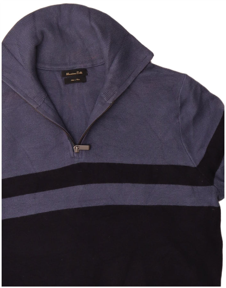 Женский джемпер с воротником на молнии Massimo Dutti UK 14, средний темно-синий