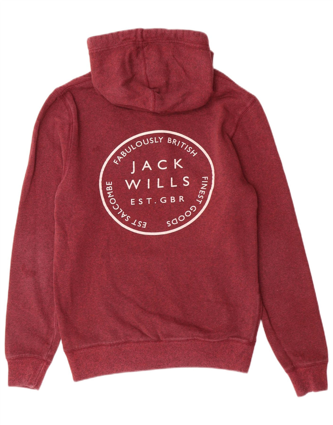 JACK WILLS Мужской джемпер с капюшоном с рисунком, маленький бордовый, хлопковый с крапинками