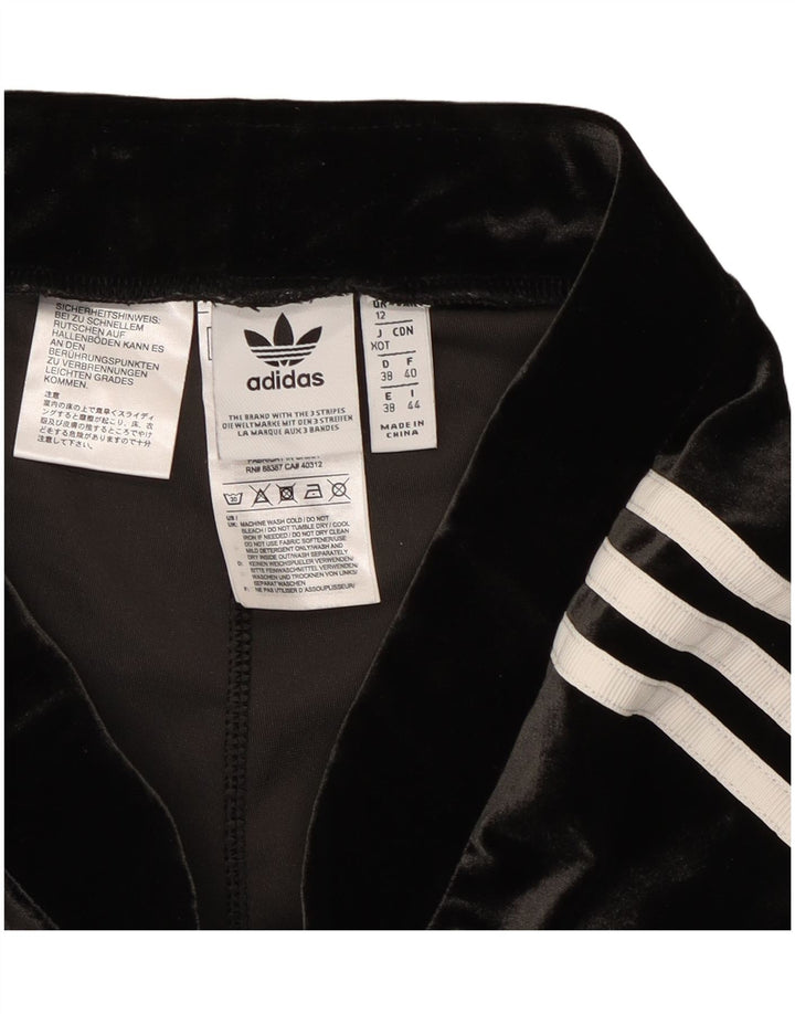 Женские велюровые леггинсы Adidas UK 12, средний черный полиэстер