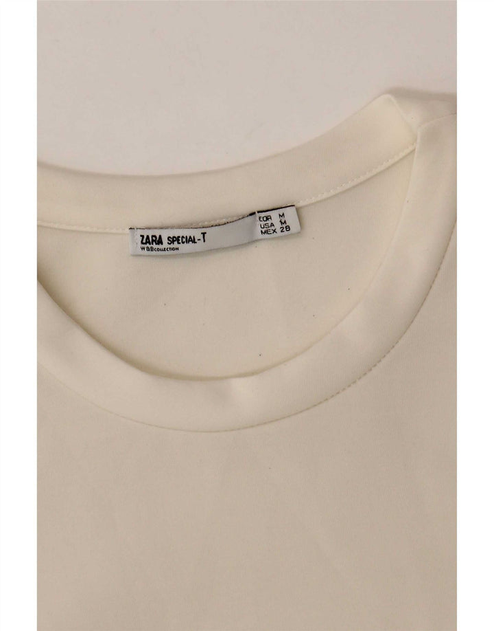 Женское платье-свитшот Zara UK 12, средний белый цвет