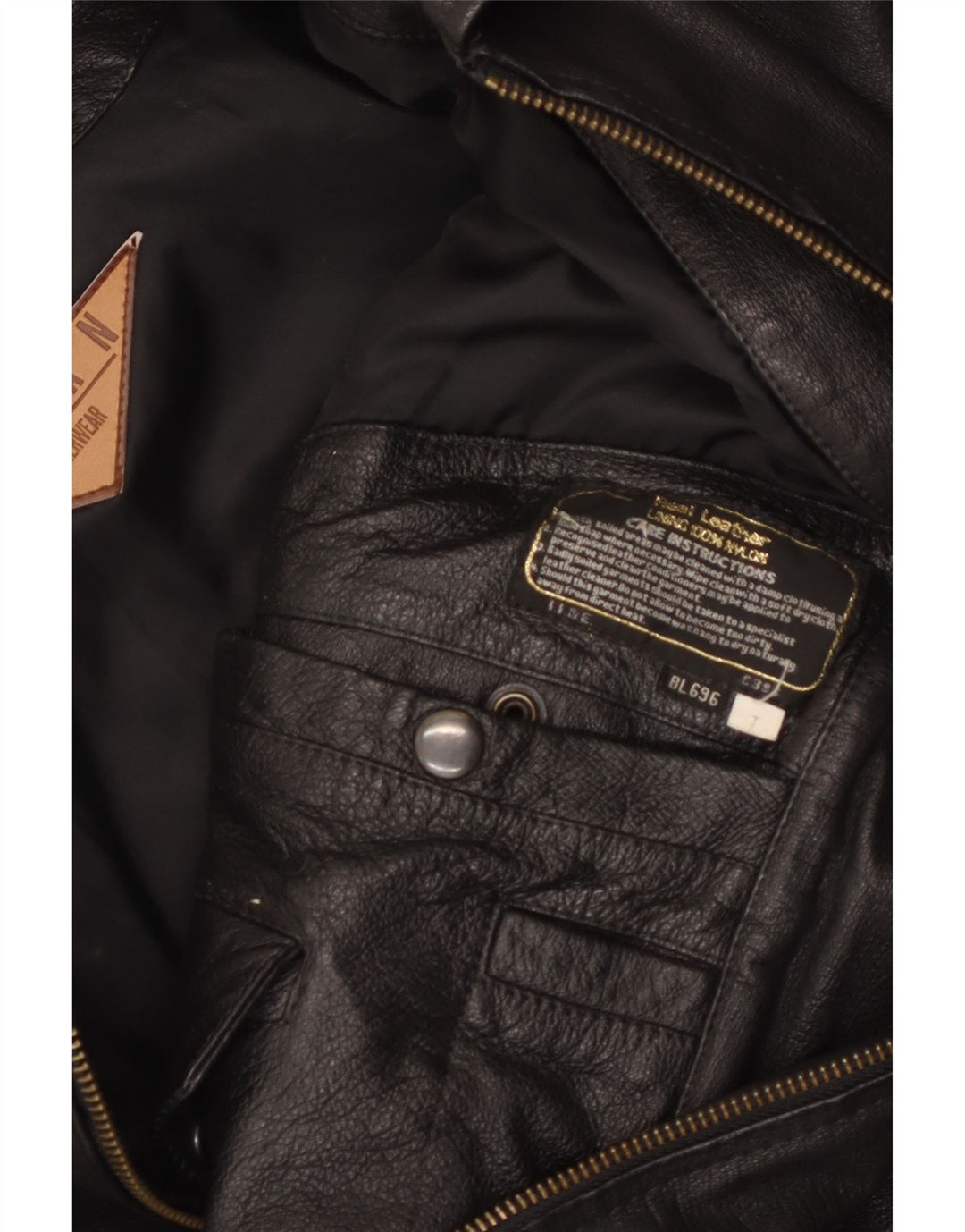 Мужская кожаная куртка MILAN UK 40, большая черная кожа