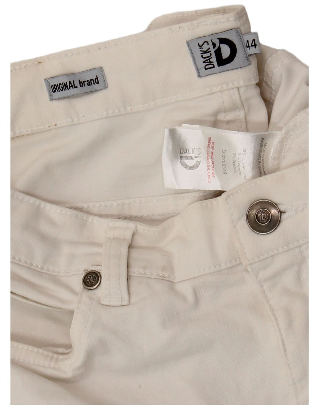Женские узкие джинсы DACK'S IT 44 Medium W32 L28 Белый хлопок