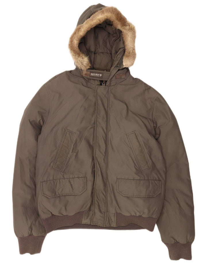 Мужская утепленная куртка-бомбер Woolrich UK 40, большой серый хлопок