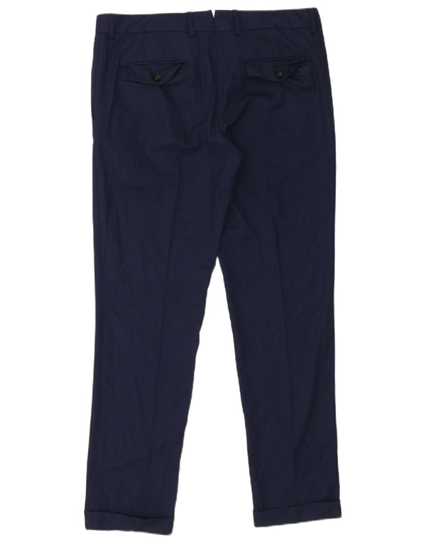 Мужские узкие костюмные брюки Zara EU 42, большие W32 L31, темно-синие