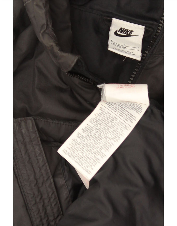 Утепленная куртка с капюшоном Nike для мальчиков 12–13 лет, большая черная полиэстер