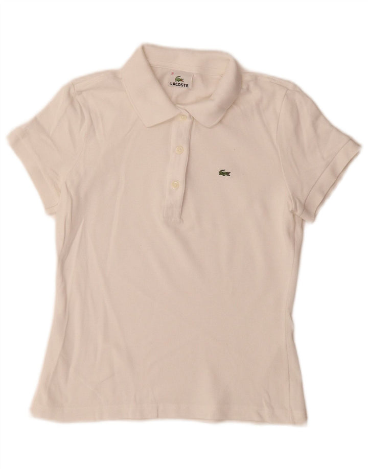 Женская рубашка поло Lacoste, размер 38, средний белый
