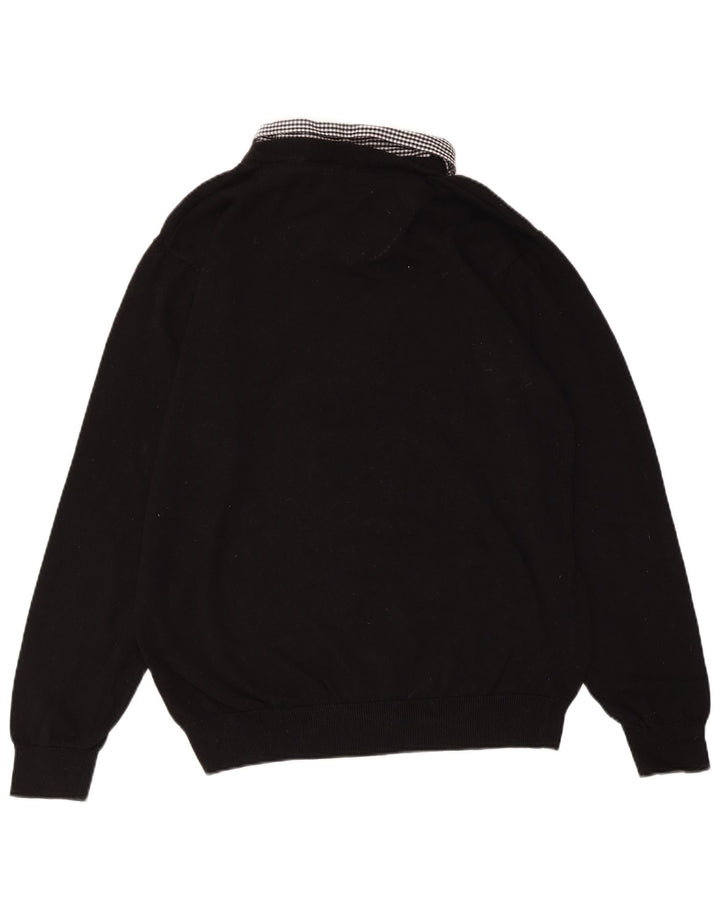 Женский джемпер с v-образным вырезом PIERRE CARDIN UK 18 XL, хлопок в черную клетку