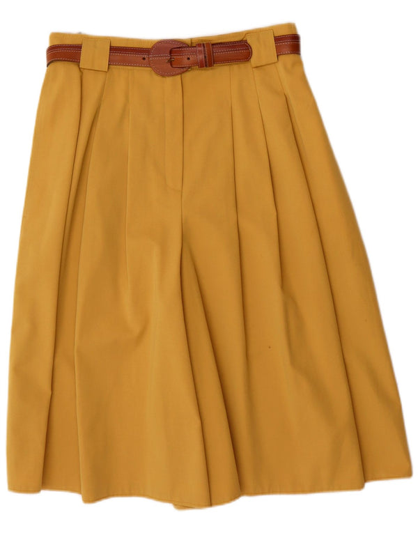 Винтажные женские шорты-бермуды с завязками, Великобритания, 16, большие W30, желтый полиэстер