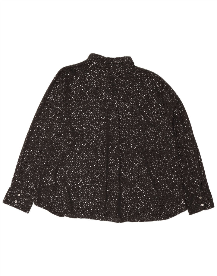 Женская блузка-рубашка оверсайз Marks & Spencer UK 18 XL, черная в крапинку