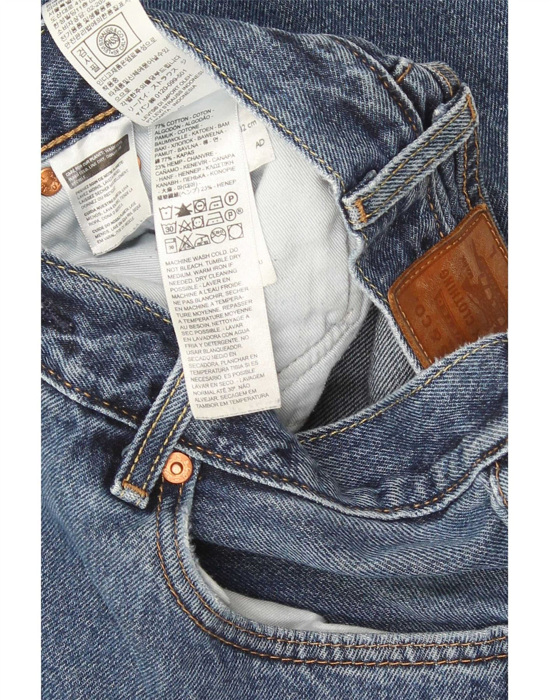 Мужские прямые джинсы Levi's W32 L32 синие, хлопок