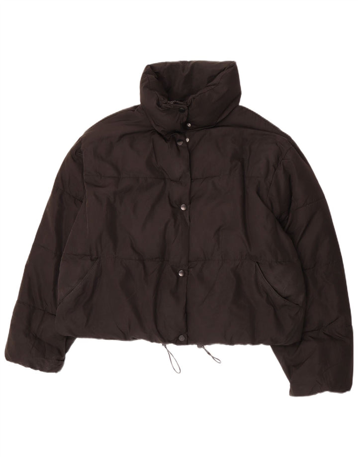 Женская укороченная утепленная куртка оверсайз Zara UK 18 XL, черный полиэстер
