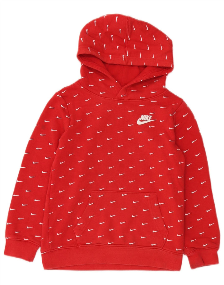Джемпер с капюшоном Nike для мальчиков 6–7 лет, красный, хлопок