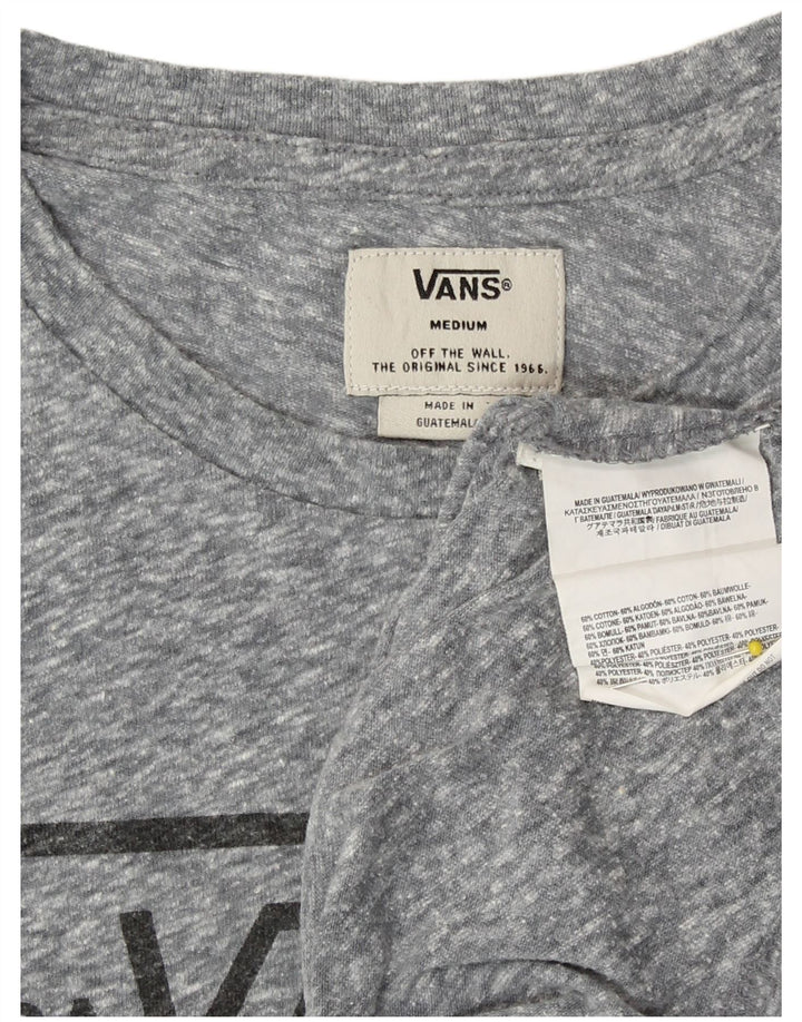 Женская футболка с рисунком Vans Top UK 14, хлопок среднего серого цвета с крапинками