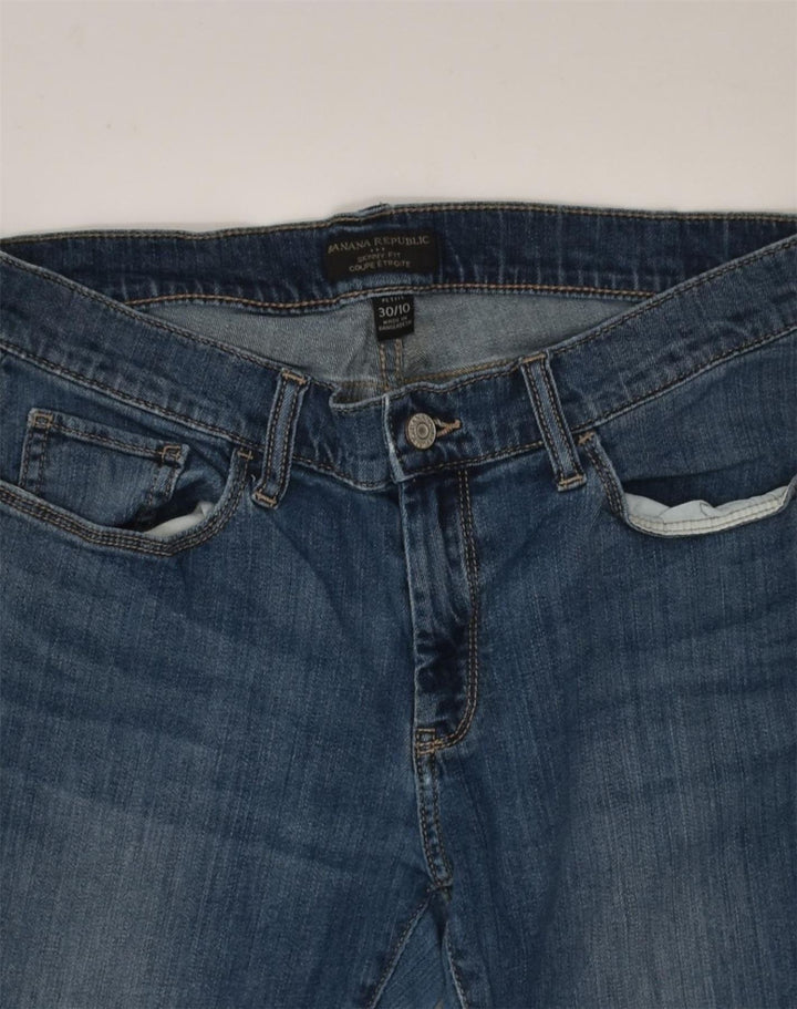 BANANA REPUBLIC Womens Skinny Jeans US 10 Large W30 L;23  Navy Blue Cotton | Vintage Banana Republic | Thrift | Second-Hand Banana Republic | Used Clothing | Messina Hembry 