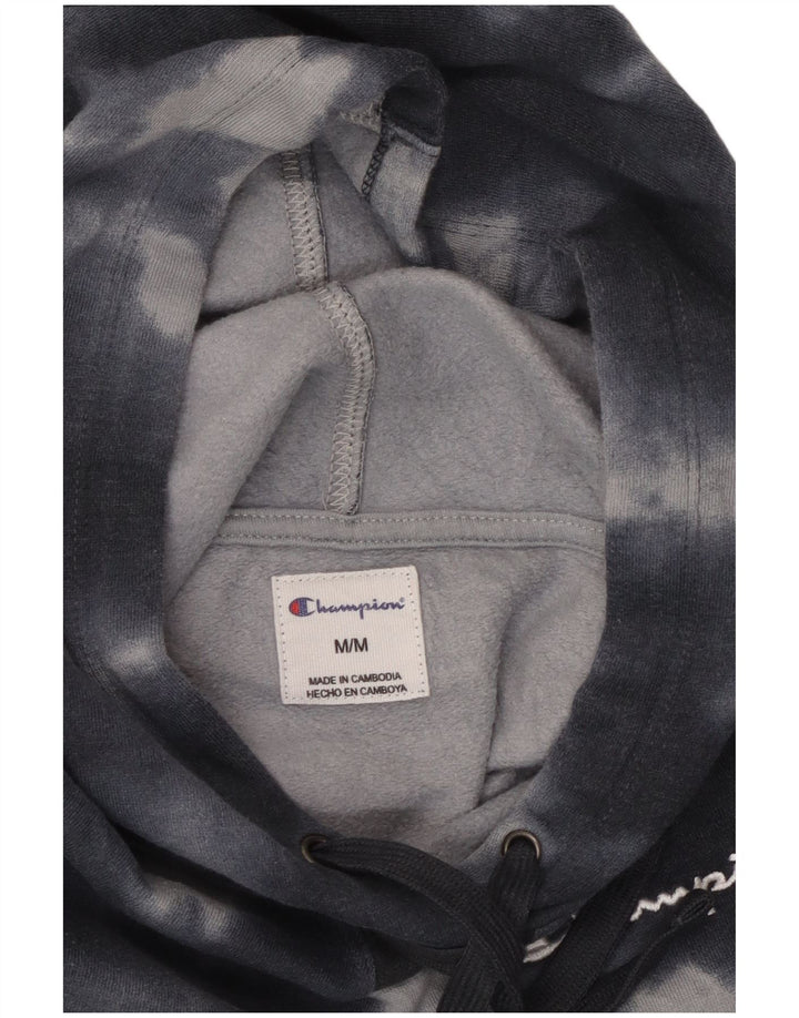 Женский укороченный джемпер с капюшоном Champion UK 14, средний размер, черный хлопок тай-дай