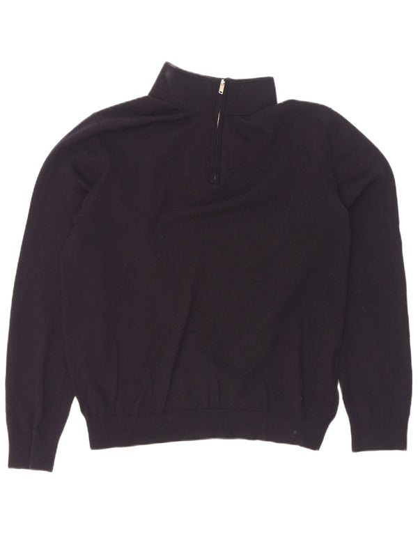 Мужской свитер Reiss с воротником на молнии XL, черный, шерсть