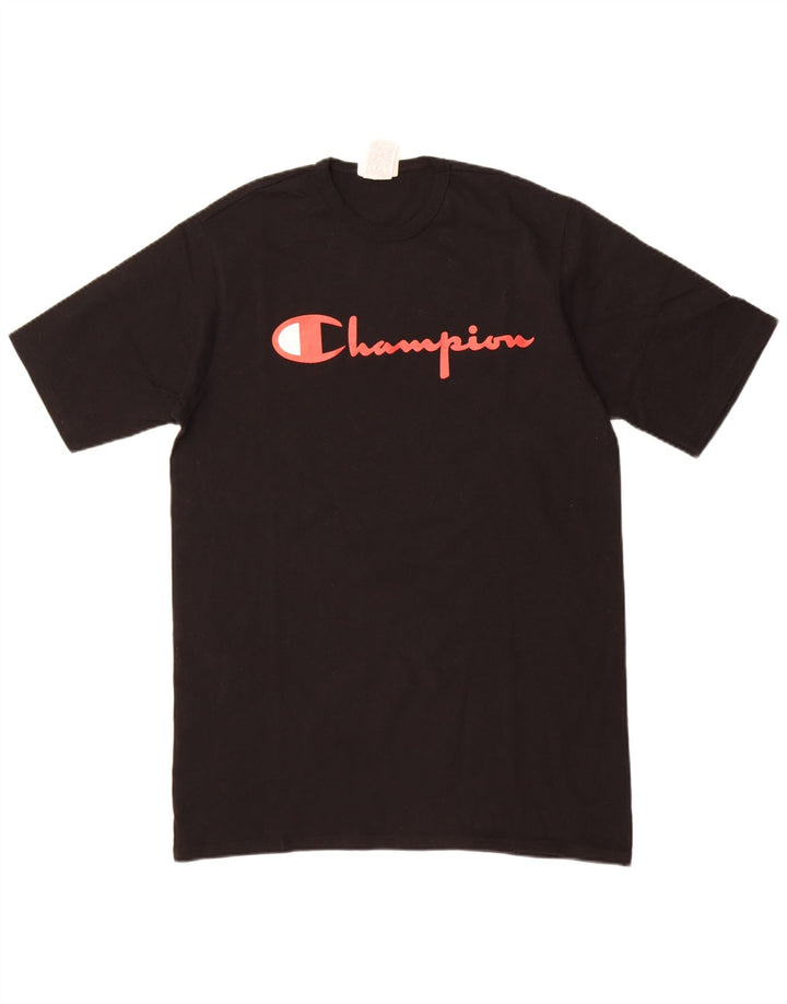 Мужская футболка с рисунком Champion, большая черная хлопковая футболка