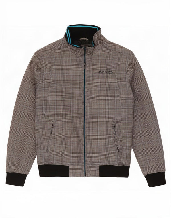 Мужская куртка-бомбер Jack & Jones UK 38, хлопковый средний серый цвет в клетку