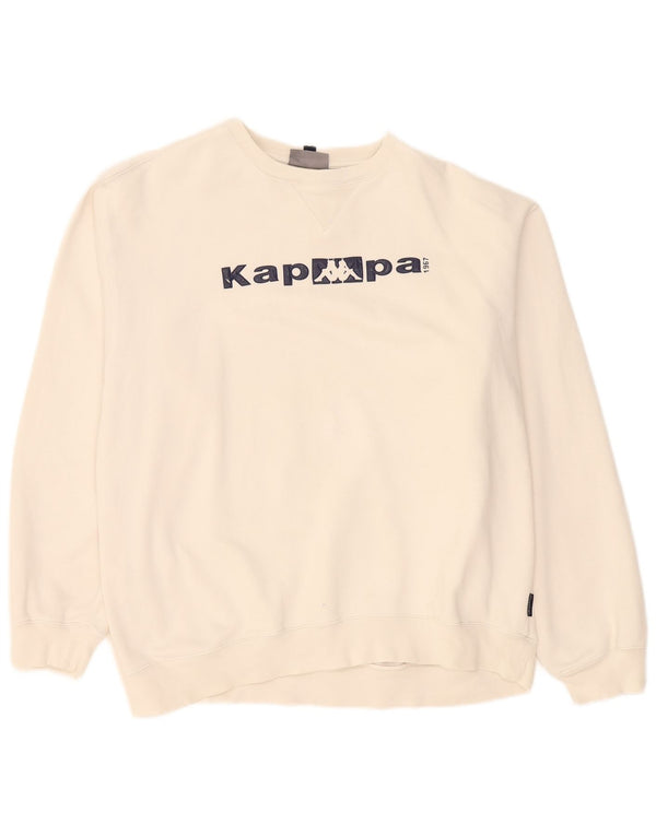 Мужской свитшот Kappa с рисунком, XL, белый хлопок
