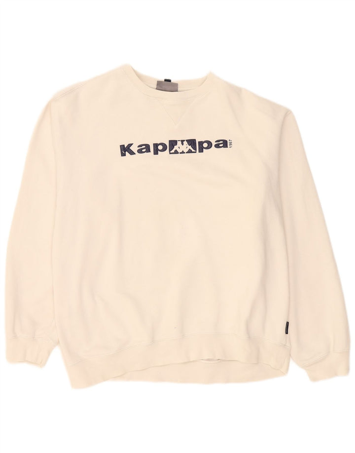 Мужской свитшот Kappa с рисунком, XL, белый хлопок