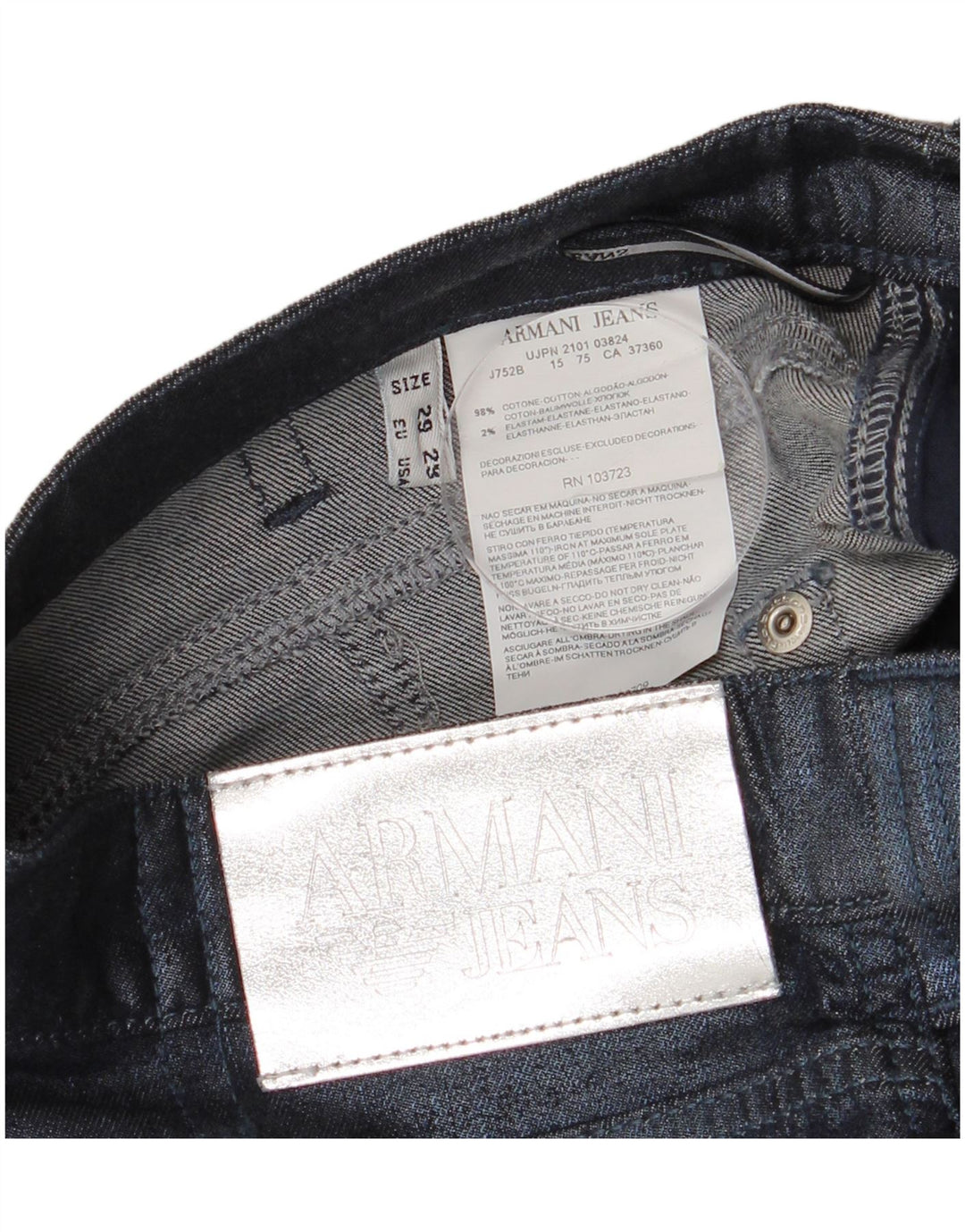 Женские узкие джинсы Armani W29 L32 Темно-синие, хлопок