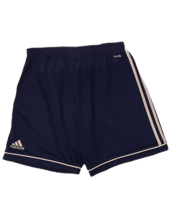 Мужские спортивные шорты Adidas Climalite среднего размера, темно-синие, полиэстер