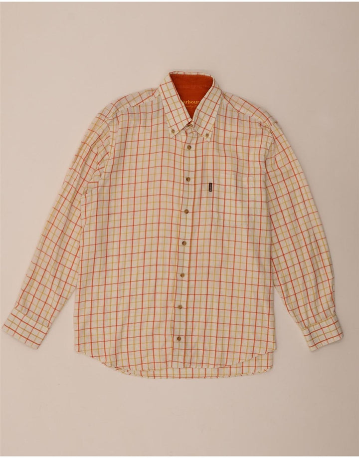 Мужская рубашка Barbour XL в оранжевую клетку, хлопок