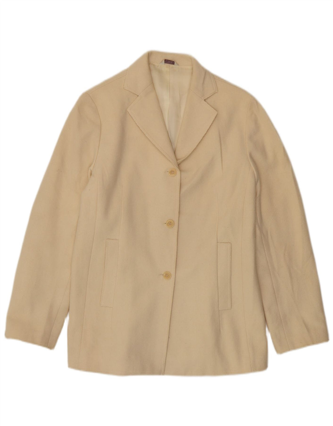 Женский пиджак на 3 пуговицах Stefanel UK 14, средний бежевый, шерстяной