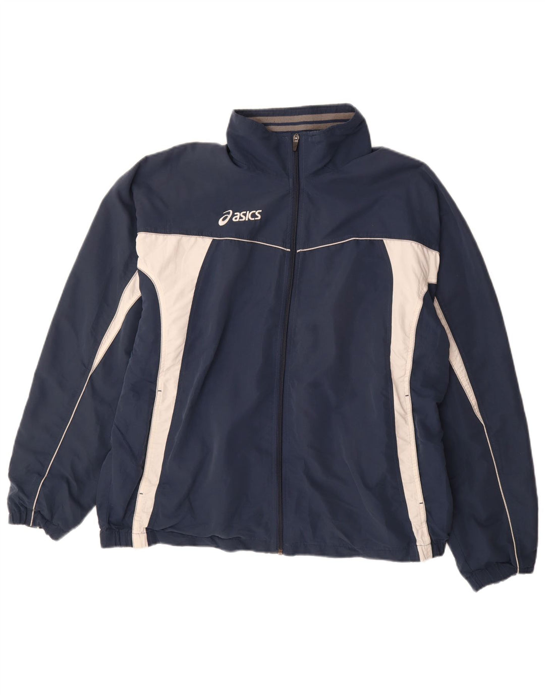 Мужская спортивная куртка ASICS XL, темно-синяя, полиэстер с цветными блоками