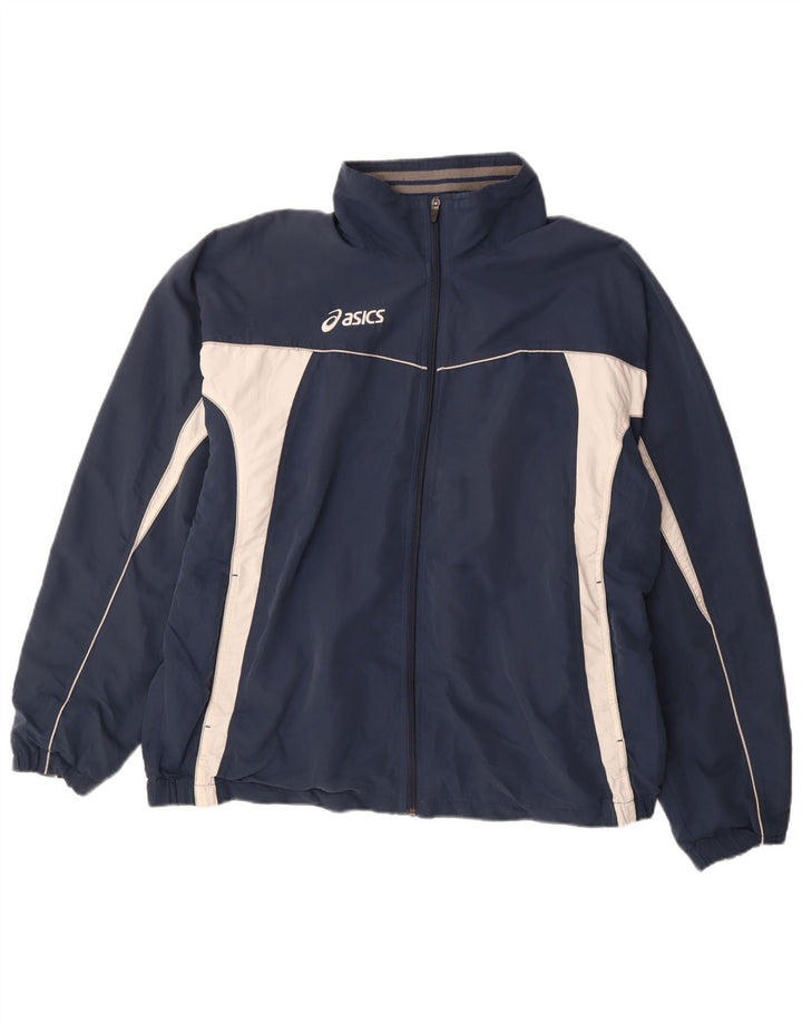 Мужская спортивная куртка ASICS XL, темно-синяя, полиэстер с цветными блоками