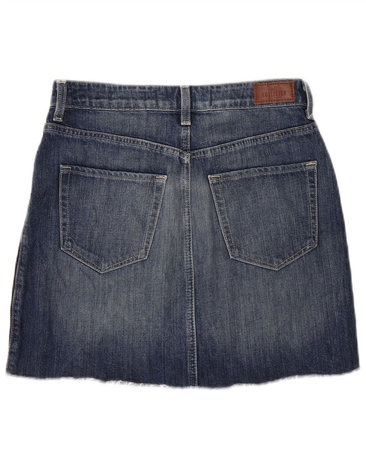 Женская мини-юбка джинсовая Hollister W28, средний синий хлопок