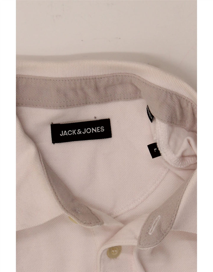 JACK & JONES Mens Polo Shirt Large White Cotton Vintage Jack & Jones and Second-Hand Jack & Jones from Messina Hembry 