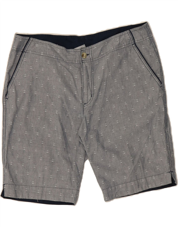 COLUMBIA Womens Abstract Pattern Chino Shorts US 14 XL W36 Grey Cotton Vintage Columbia and Second-Hand Columbia from Messina Hembry 