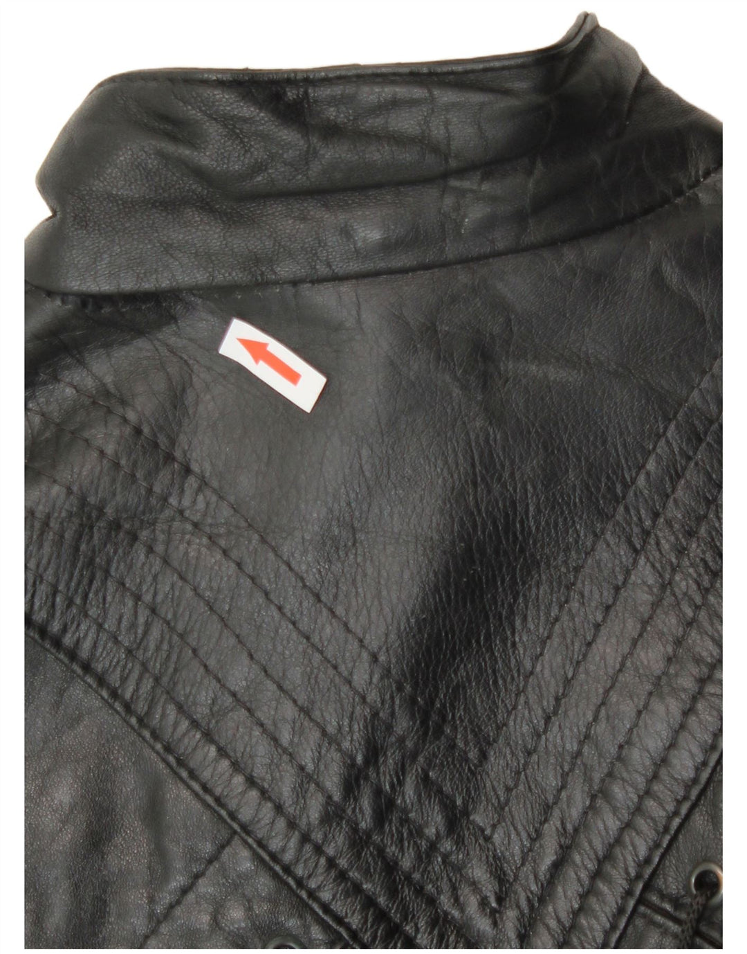 Винтажная женская кожаная куртка свободного кроя UK 14, средний черный