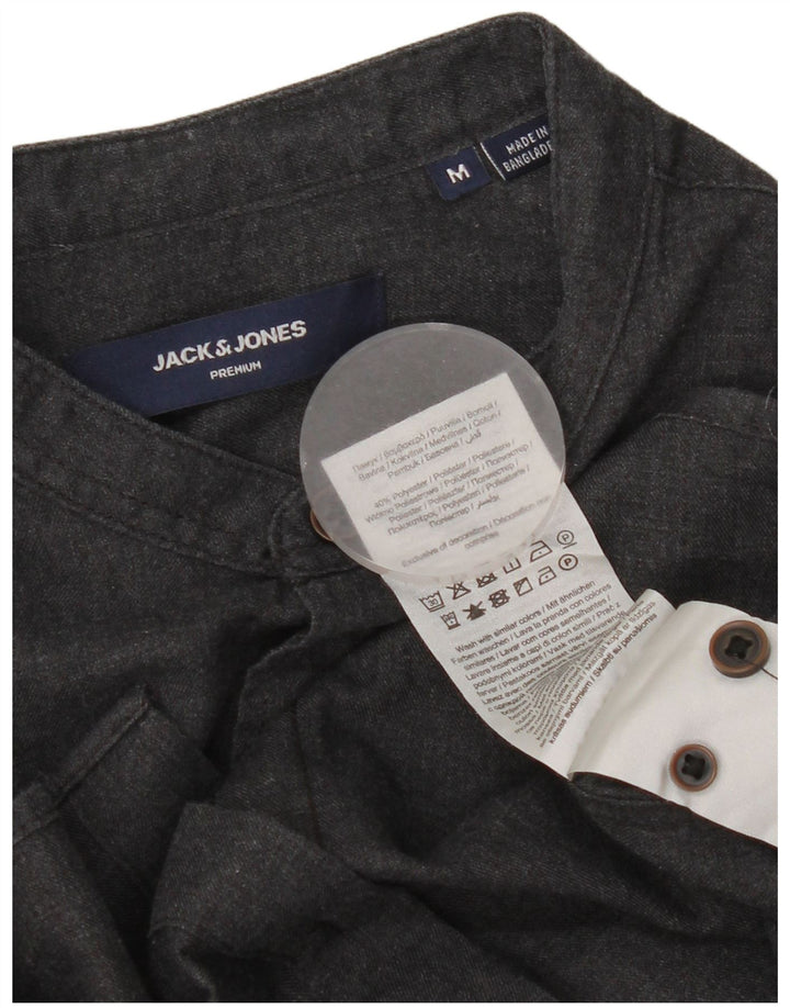 Мужская рубашка Jack & Jones из хлопка среднего серого цвета