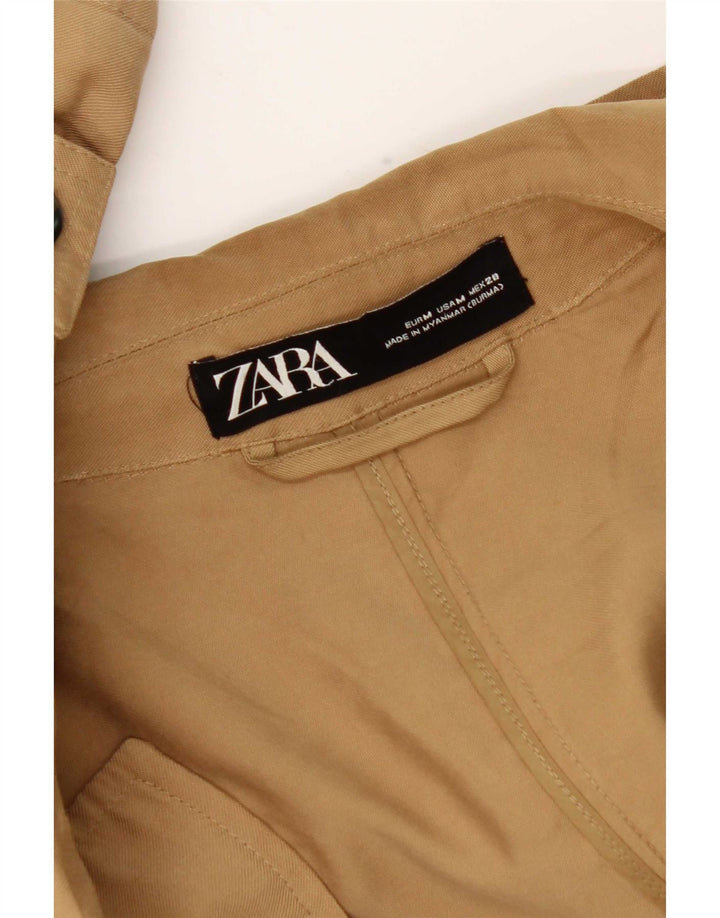 Женское открытое пальто оверсайз Zara UK 14, средний бежевый
