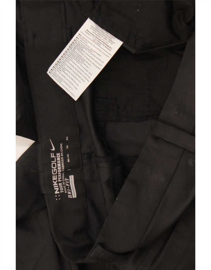 Мужские прямые повседневные брюки Nike Dri Fit W38 L32, черный полиэстер