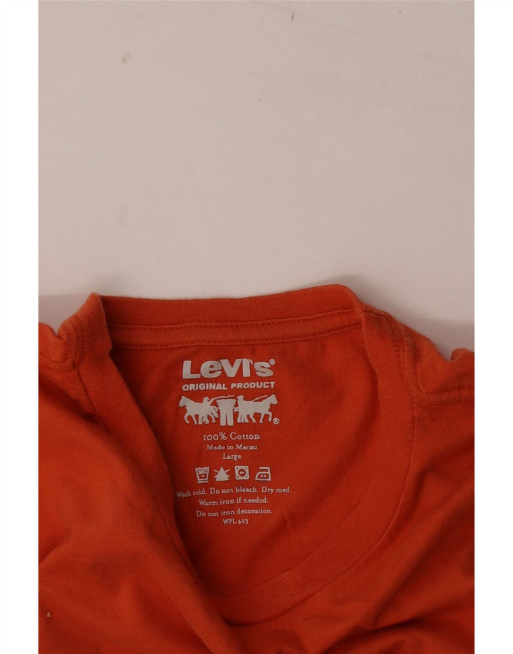 Мужская футболка с рисунком Levi's, большой оранжевый хлопок