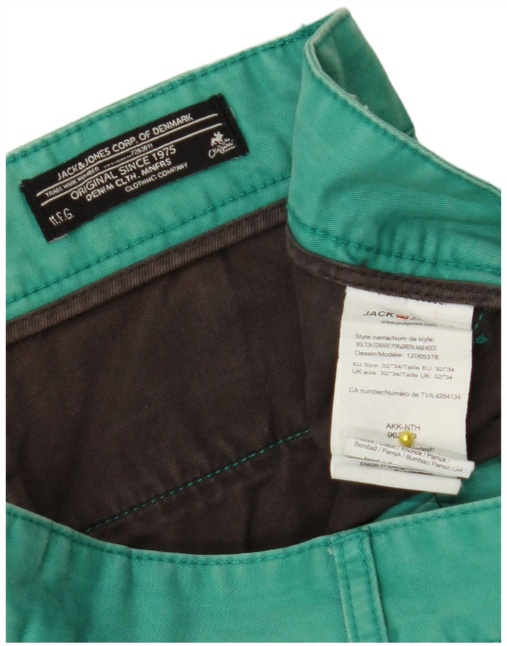 Мужские узкие брюки-чинос JACK & JONES W32 L34, зеленый хлопок