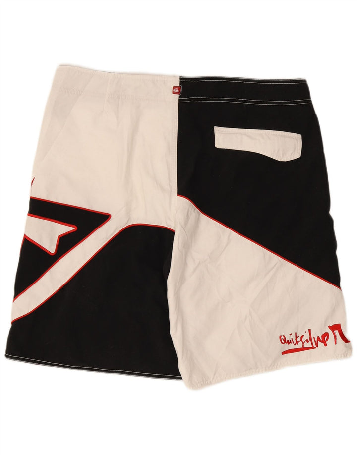 Мужские шорты для плавания Quiksilver с рисунком XL, черные, полиэстер с цветными блоками