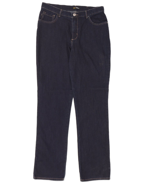 Женские прямые джинсы LEE с высокой талией, США 10, большие W30 L32, темно-синие