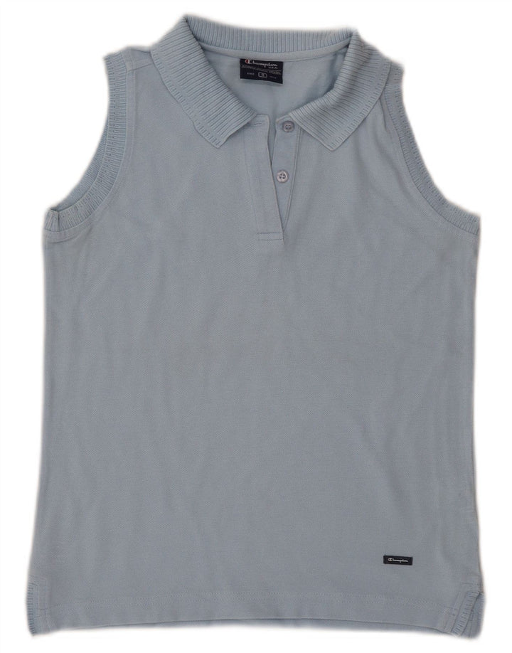 Женская рубашка поло без рукавов CHAMPION UK 10, маленькая, синяя, хлопок