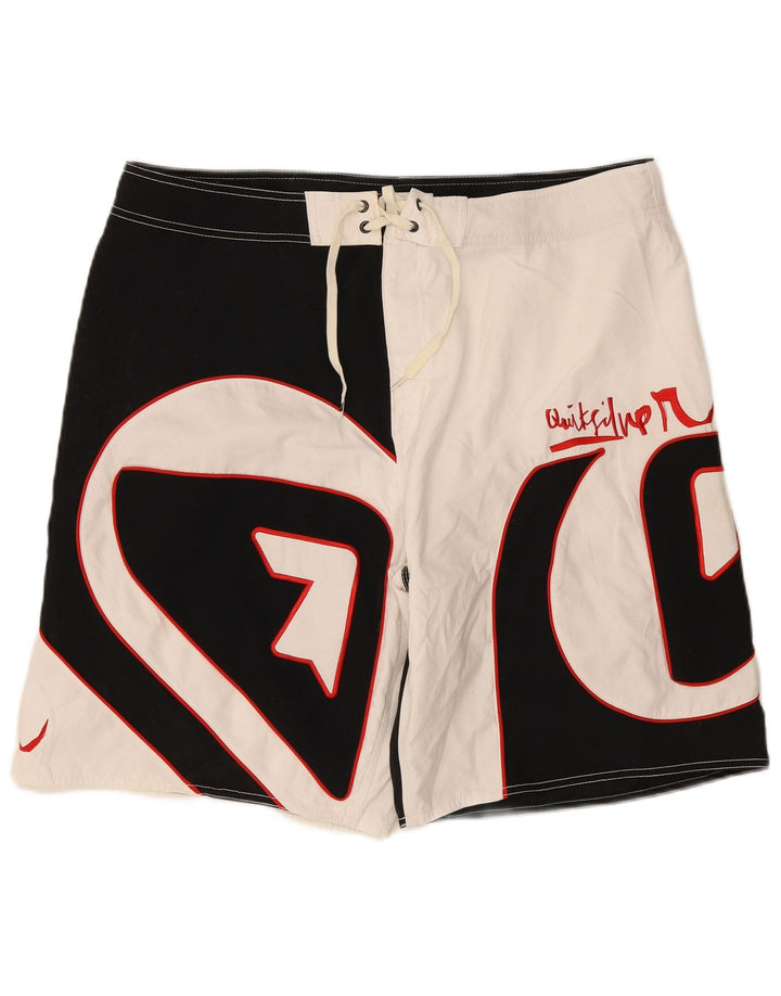 Мужские шорты для плавания Quiksilver с рисунком XL, черные, полиэстер с цветными блоками
